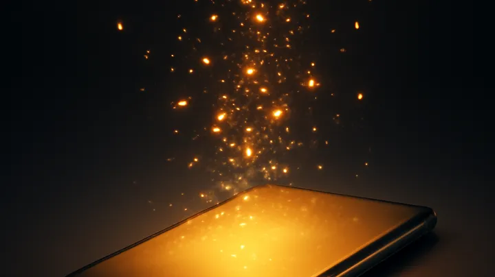 9444BDT COM Modern phone with glowing screen